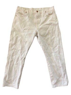 Wrangler Pants Mens 38x30 White Painters Jeans Carpenter Relax