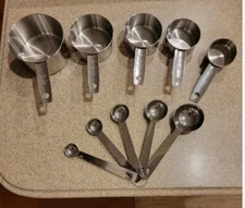 Stainless Steel Measuring Cups And Measuring Spoons 10Piece Set 5 Cups 5 Spoons