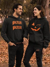 Peter Peter Pumpkin Eater Halloween Party Couple Matching Costumes Hooded Sweats