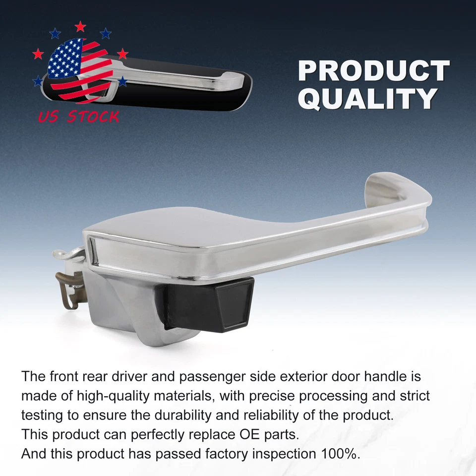 Juego 2x Par de manijas de puerta exterior exterior cromadas para camioneta Chevy GMC Foto 4 de 4