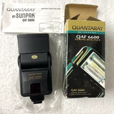 NEW OLD STOCK CANON CAMERA FLASH,QUANTARAY,SUNPAK,QAF6600,ZOOM BOUNCE,NOS,GIFT:)