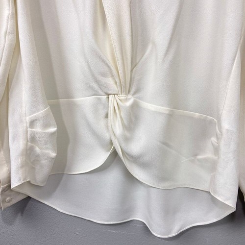 1.STATE Twist Front Blouse Size L Ivory Professional Office Top Minimalist Glam - Picture 5 of 11