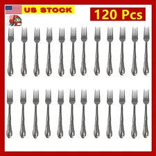 120 Pieces Stainless Steel Dinner Forks Flatware Tableware Set Kitchen 7.25 inch