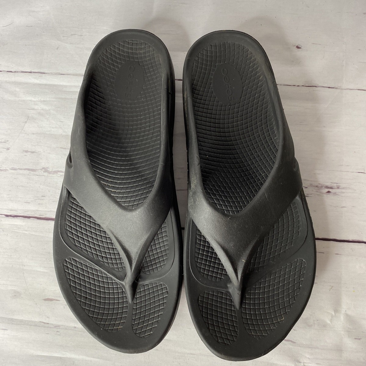 OOFOS Original Recovery Black Mens 13/Womens 15 TlFlops EU 46 OOFOS Original Recovery Flip Flop Sandals Black MEN main image 4