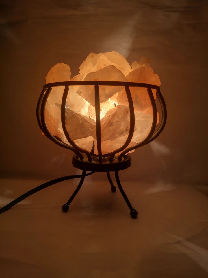 Nueva lámpara de sal artesanal que cambia de color para portátil funciona con cargador de móvil, también Foto 3 de 4