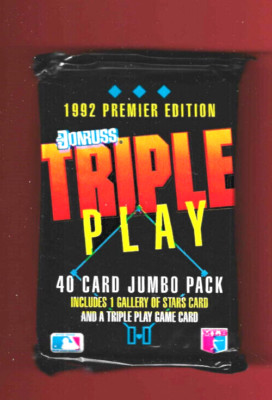 Baseball Donrus MLB 1992 Triple Play Jumbo Pack 40 Karten First Edition