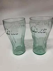 Set of (2) Vintage Coca Cola Glasses (Grn)