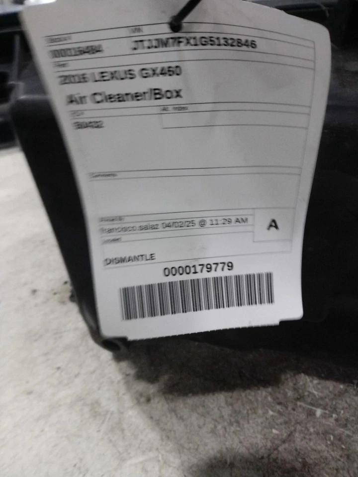 Conjunto de filtro de aire Lexus GX460 2016 fabricante de equipos originales negro 4,6 L 130 k millas NJ25-16484 Foto 2 de 4