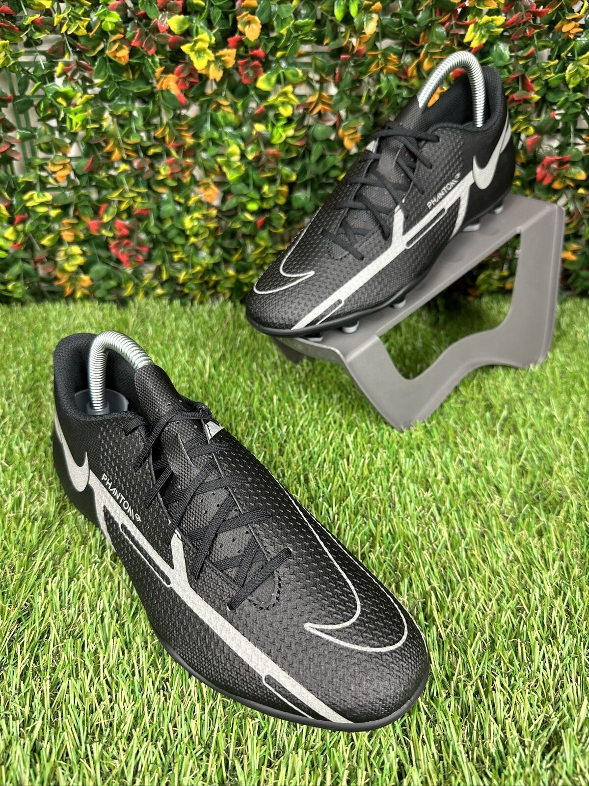 6.5 Nike PHANTOM GT2 CLUB FG/MG Soccer Cleats BLACK GRAY