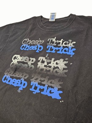 Vintage M&O Knits Cheap Trick Band Black Graphic Script T-shirt 