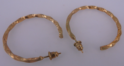 Neugablonz: Paar große Design Creolen vergoldet 3,8 cm (106662) - Picture 3 of 4