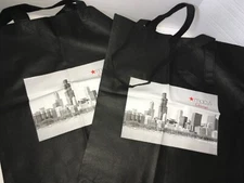 Macys Reusable Shopping Tote Bags Set of 2 Chicago skyline