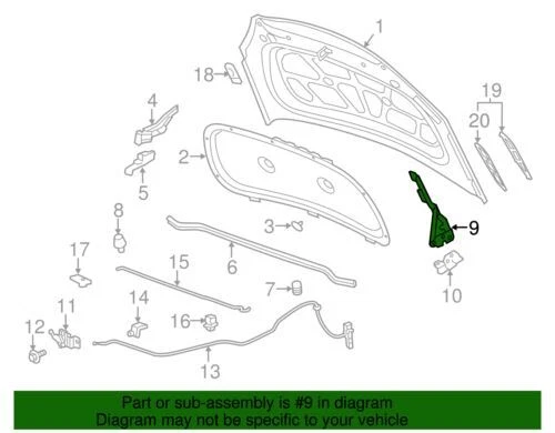 Genuine GM 2012-2019 Buick Cascada Verano Front Driver Side Hood Hinge 20879202 - Изображение 3 из 3