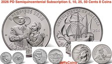 2026 P D All 8 Nickel Dime Quarter Kennedy Best BU PD Semiquincentennial Presale