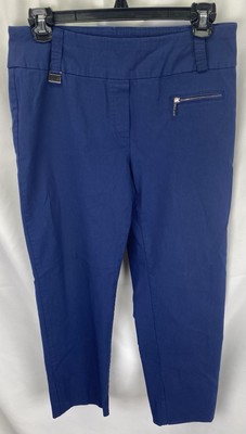 New Directions Women s 6 Navy Capri Stretch Pants Tummy Control Flat Pull on
