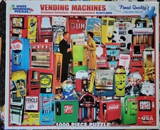 White Mountain 1000 Piece Jigsaw Puzzle ~ Rare HTF ~ Vending Machines ~ Complete