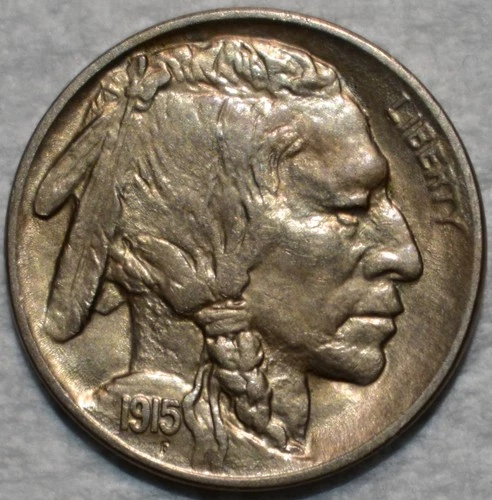 About Uncirculated 1915-P Buffalo Nickel, Highly Lustrous & Razor-Sharp.
