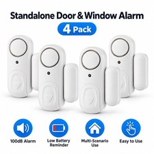 4 Pack Home Security Wireless Magnetic Alarm Sensor 100dB for Door and Window