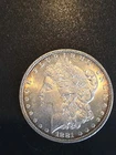 1881 O AU Uncirculated Morgan Silver Dollar With Toning.