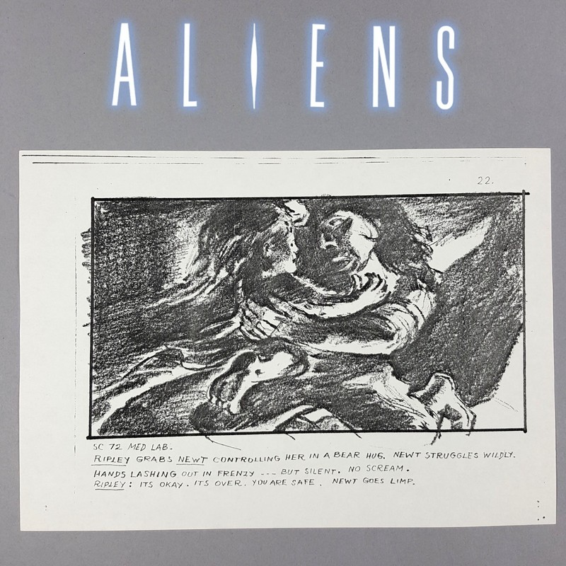 Image 8 of Aliens (1986) - Production Used Storyboard, Ripley Grabs Newt, Movie Prop COA