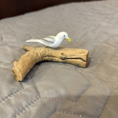 Seagull Driftwood Figurine Nautical Ocean Seaside Beach Theme Home Decor
