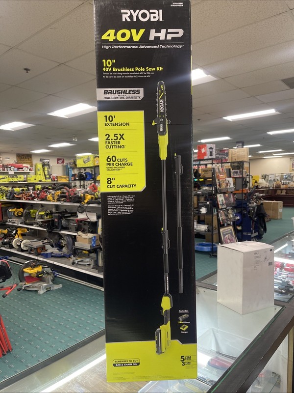 RYOBI 40V HP Brushless 10 in. Pole Saw Kit with 2.0 Ah Battery and Charger