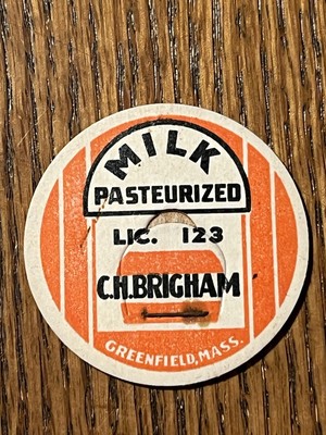 C. H. Brigham Greenfield, Mass. milk cap