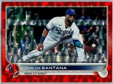 2022 Topps Series 2 Orange Foilboard /299 Carlos Santana #510 Royals