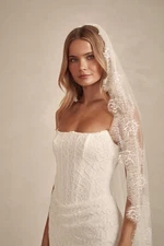 Chantilly eyelash lace bridal veil from Made with Love
