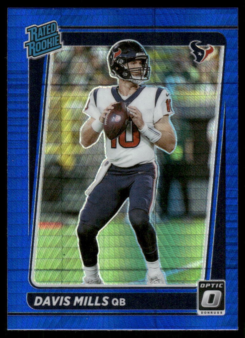 2021 Donruss Optic #222 Davis Mills Blue Hyper