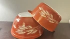 Pyrex Pair Of Mixing Bowls Matching Design Autumn Harvest