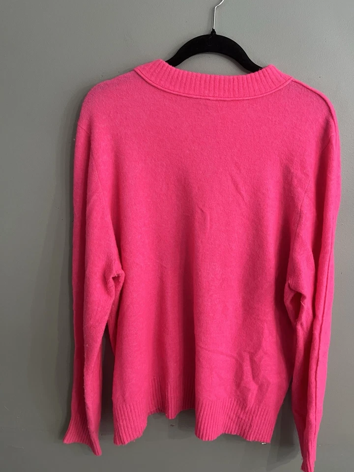 Suéter Athleta Transit Crew para mujer en vibrante rosa intenso talla XL Foto 3 de 4