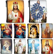 Windyun 8 Pcs Catholic Rosary Pouch 3.5'' x 2.8'' Coin Purse Holder... 