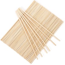 50Pcs Wooden Dowel Rods 1/4 x 12 Inch Wood Sticks 1/4" x 12", Natural color