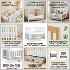 Synergy 5-in-1 Convertible Full Size Baby Crib GREENGUARD Gold Certified, Conv