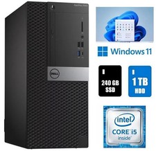 Dell OptiPlex 7050 MT Core i5 Desktop 16GB RAM 1TB HDD 240GB SSD W11 Pro