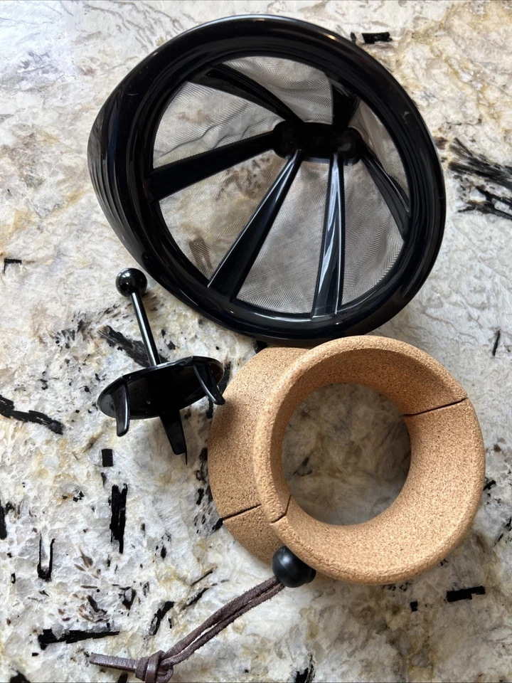 Juego de tapa de cuello de corcho de repuesto para jarra de vidrio Bodem y cesta de filtro Foto 3 de 4