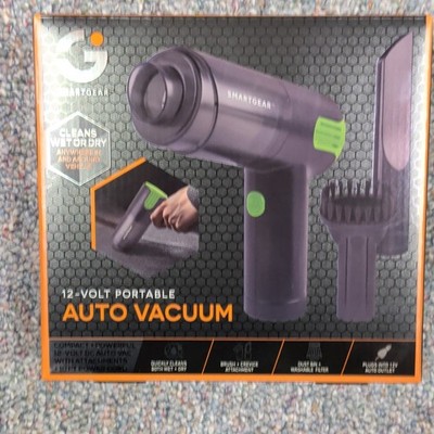 SMARTGEAR 12 VOLT PORTABLE CAR AUTO VACUUM WET/DRY 10 FT CORD WITH ATTACHMENTS