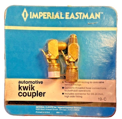 Imperial Eastman Kwik-Coupler, 19-C, Auto, Low 1/4'' FMF & High-Side 3/16'' FMF