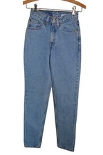 Vintage 80s Levi's Mid Rise Light Wash 100 Cotton Tapered Denim Jeans Size 1M