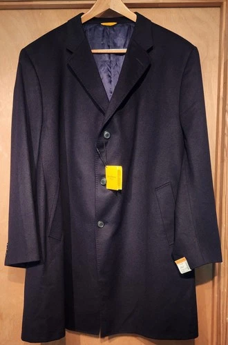 Hickey Freeman 100% Cashmere Classic Overcoat (NEW) Navy Blue image 7