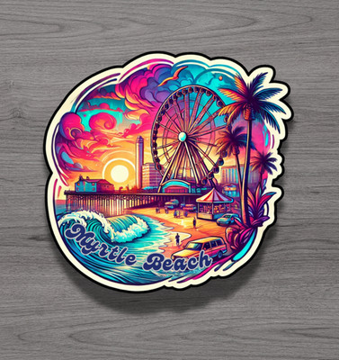Myrtle Beach South Carolina Fridge Magnet or Laptop Sticker