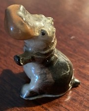 Vintage Hagen Renaker Minature Mama Hippopotamus Porcelain Figurine