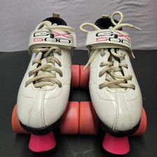 Pacer GTX 500 Youth Unisex Quad Roller Skates Size 4 White Pink