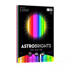 Neenah Paper Astrobrights Color 8-1/2" x 11", Yellow,Orange,Blue,Green,White