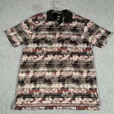 IZOD Golf Classix Polo Shirt Mens Large Black Floral Cool-FX Elite Performance