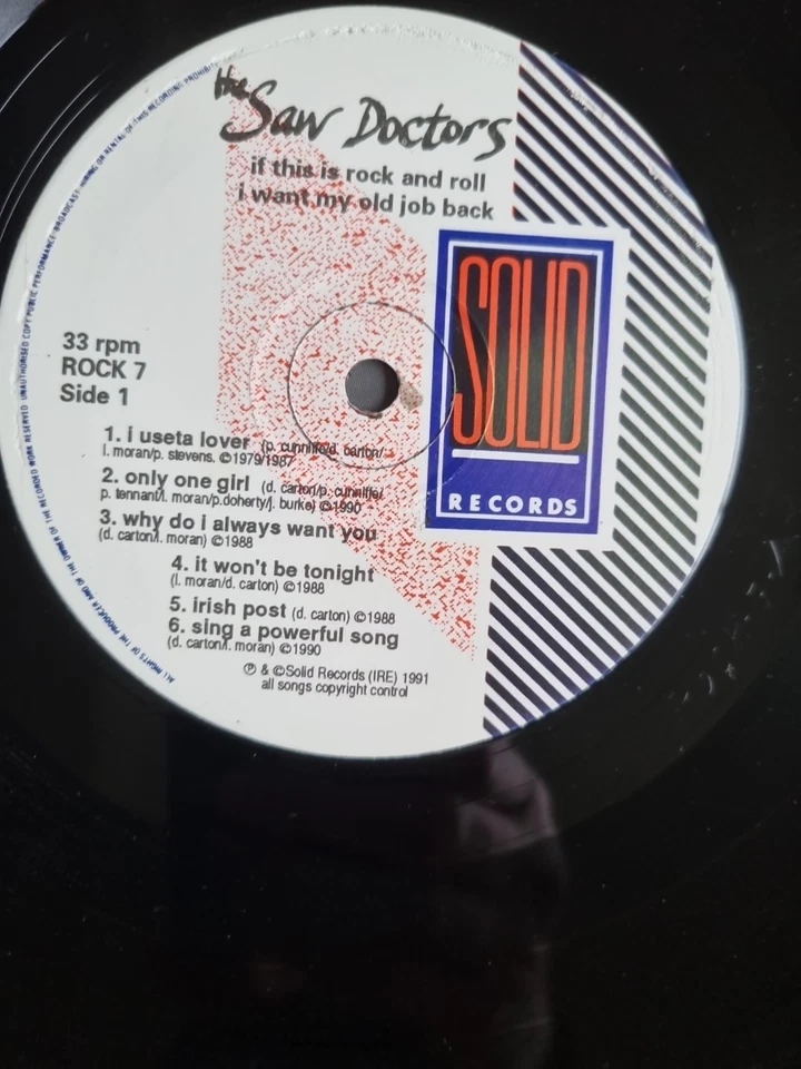 The Saw Doctors - If This Is Rock And Roll, I Want My Old Job Back Vinyl LP 1991 - Image 4 of 4
