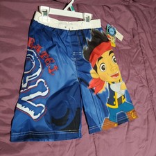 Disney Jake and The Never Land Pirates Swim Trunks Boys 5T New W/Tags