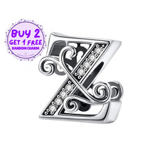 Calligraphic Z Letter Charm For Bracelet, Z Letter Charm, Letter Charm