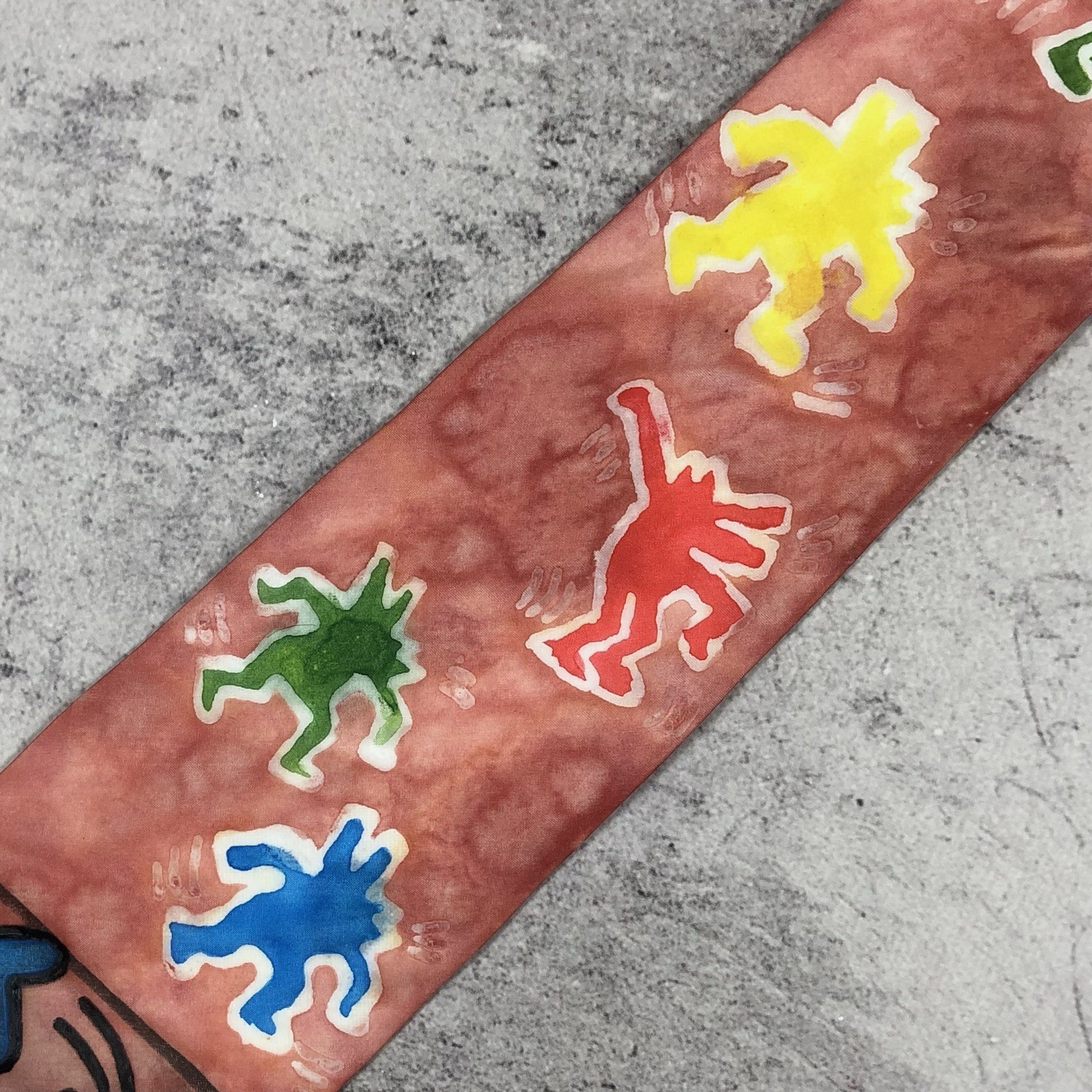 1Of1 Handmade Keith Haring Tie 100percent Silk Vintage Art 90s Rare Custom image 7